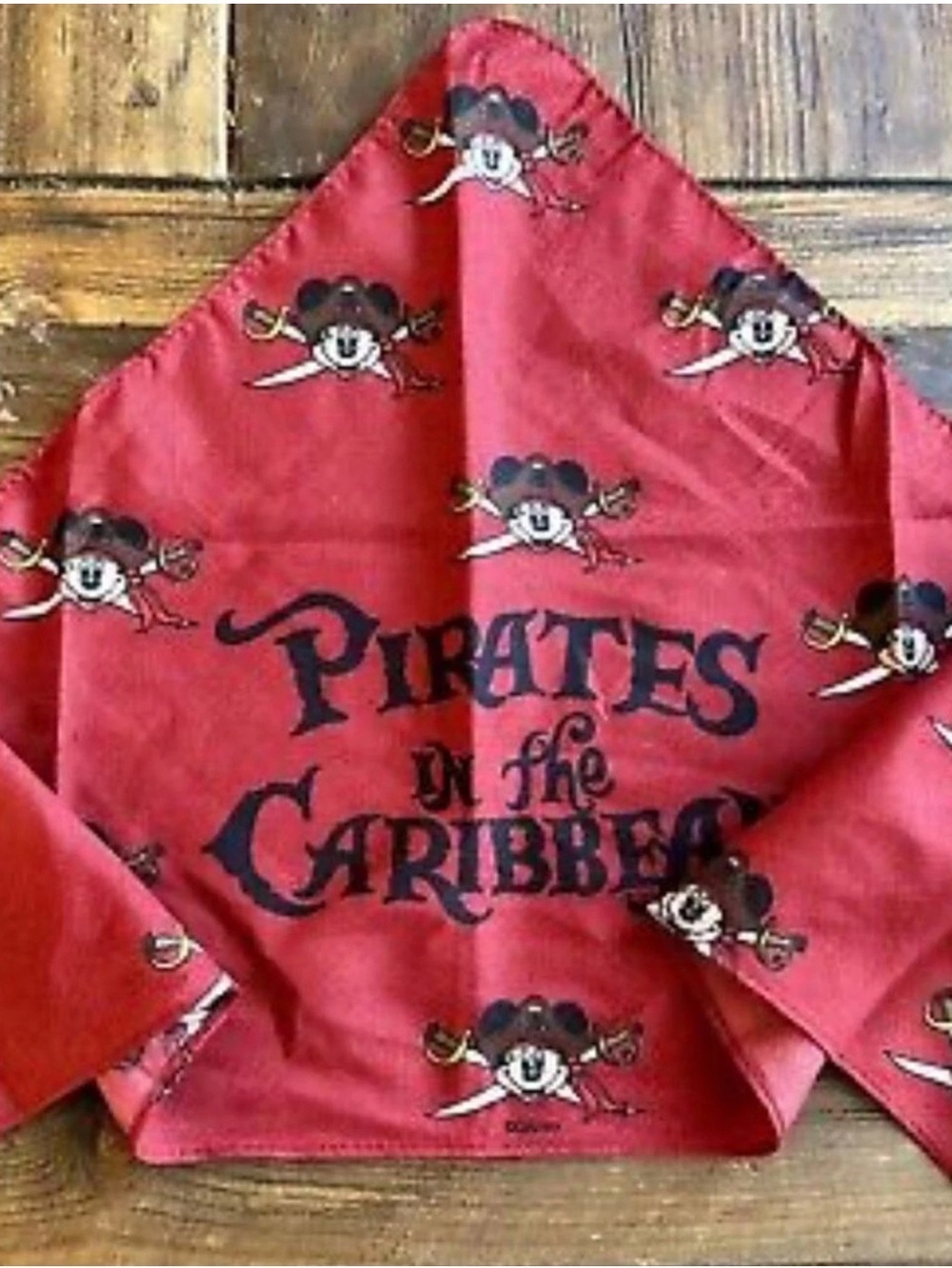 Disney Mickey Mouse Pirates of the Caribbean Bandana/Scarf in Red